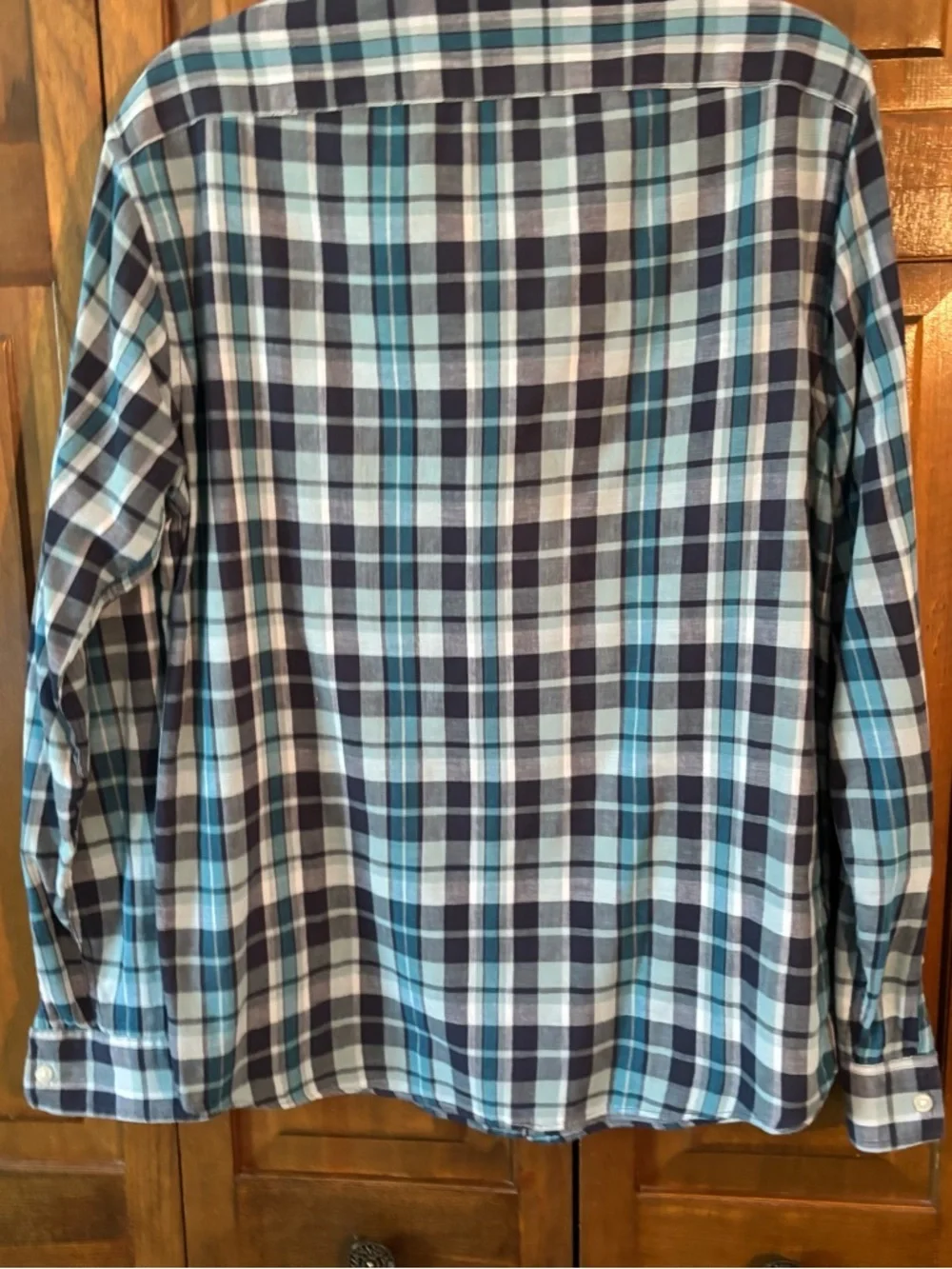 Michael Kors Men’s Blue & Navy Plaid Button-Down Shirt